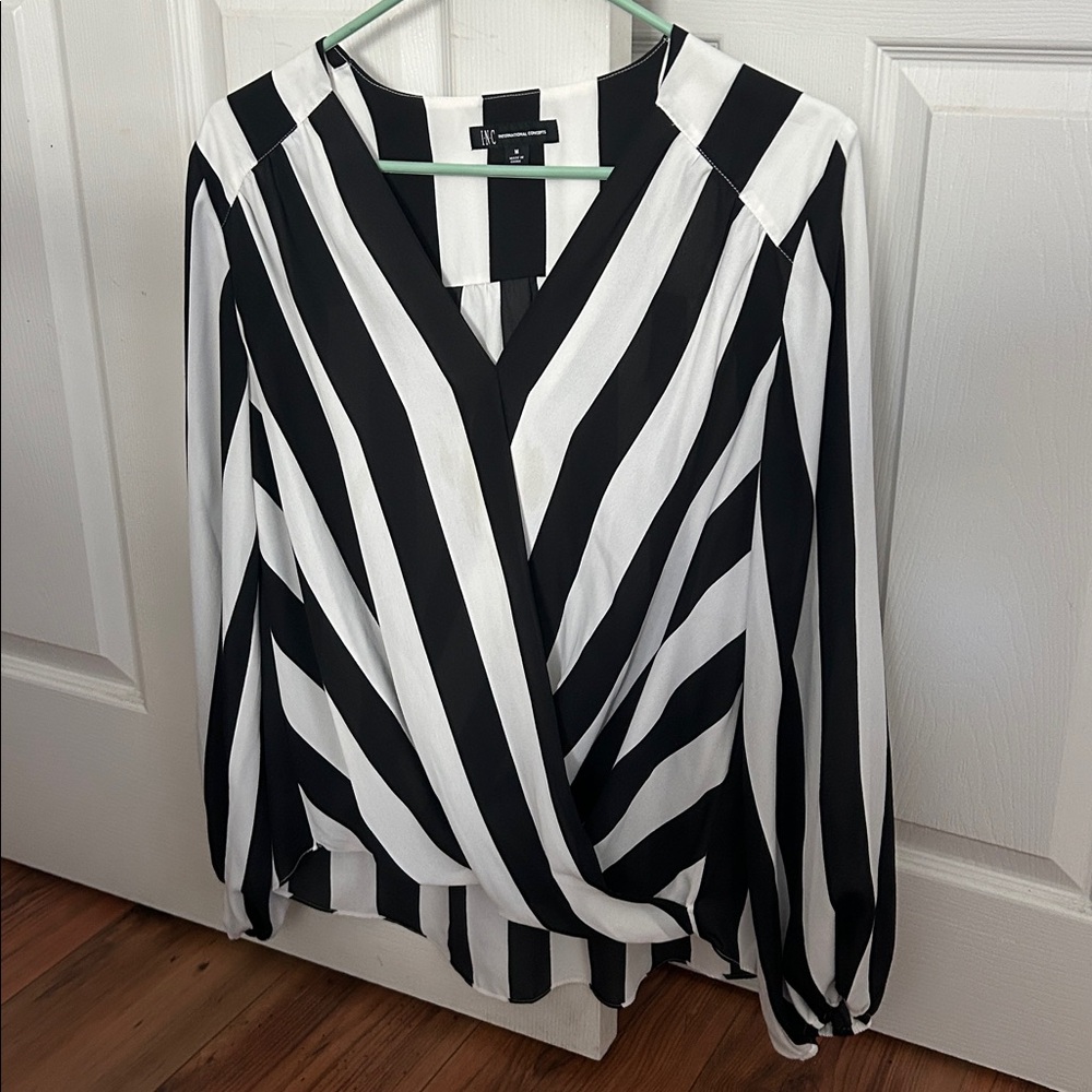 INC International Concepts Monochrome Striped Top